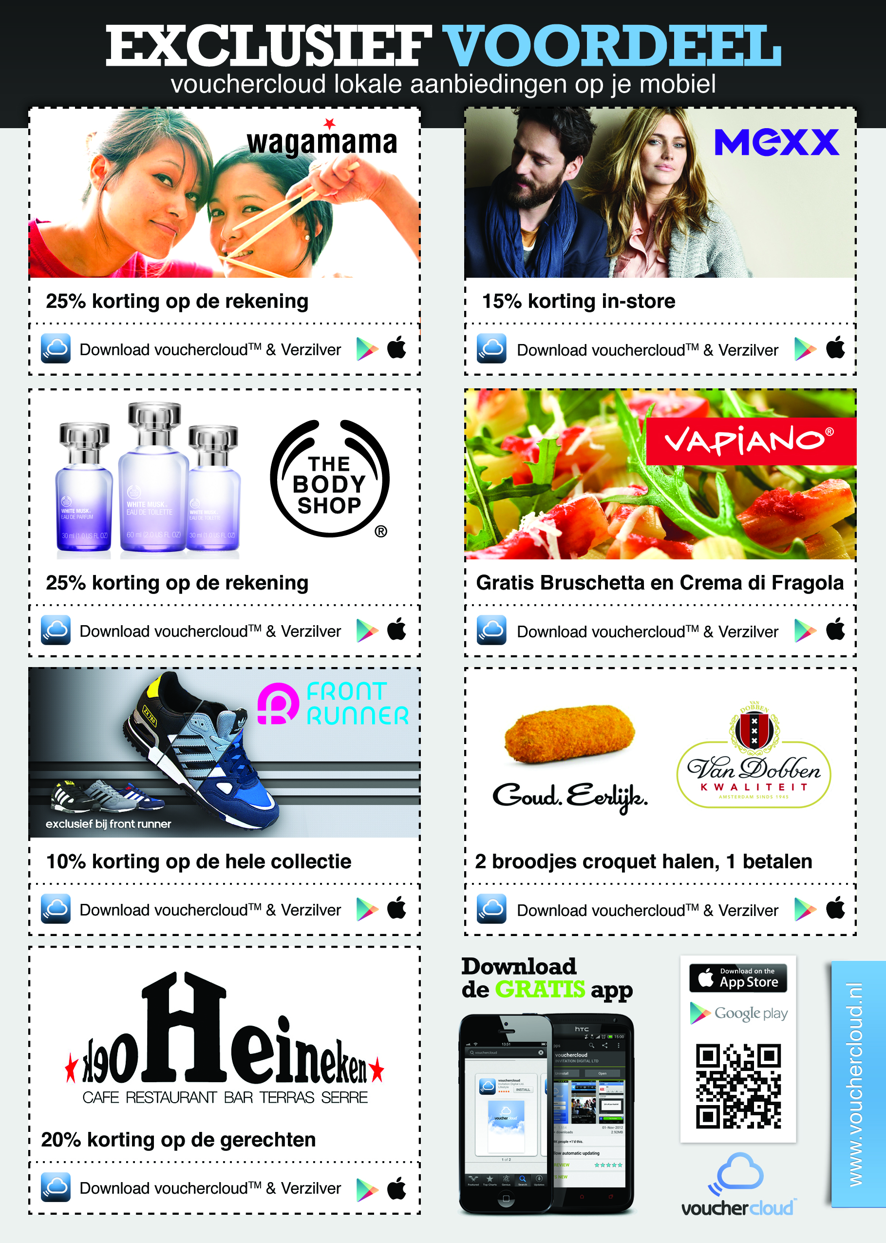 Flyer actie Lancering Vouchercloud in Nederland